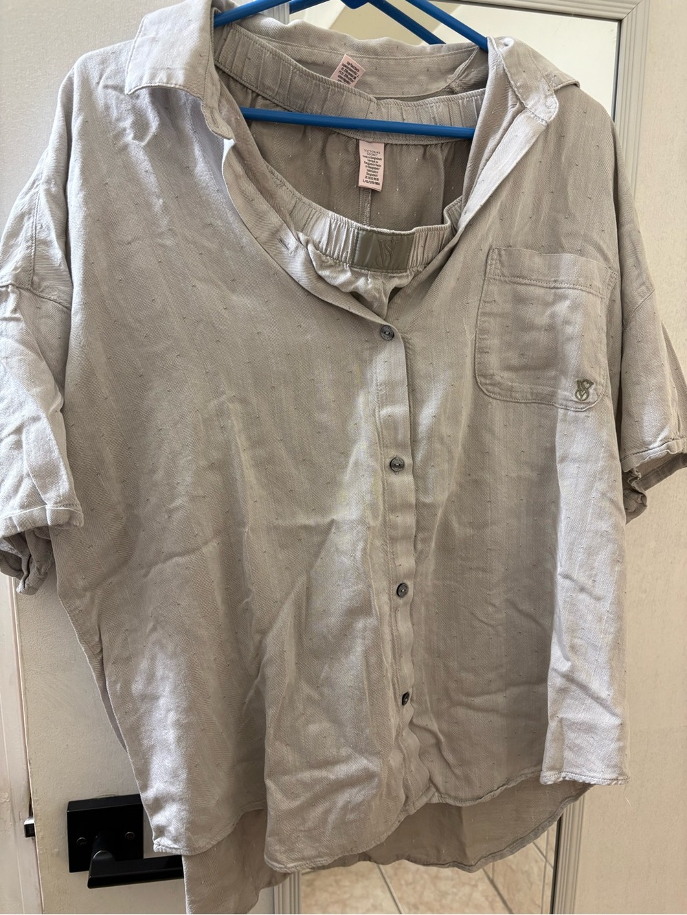 Victoria's Secret Light Gray Short Sleeve and shorts pjs